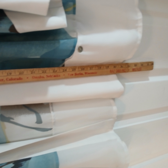 Abstract Blue and White Open Cardigan - Picture 4 of 6